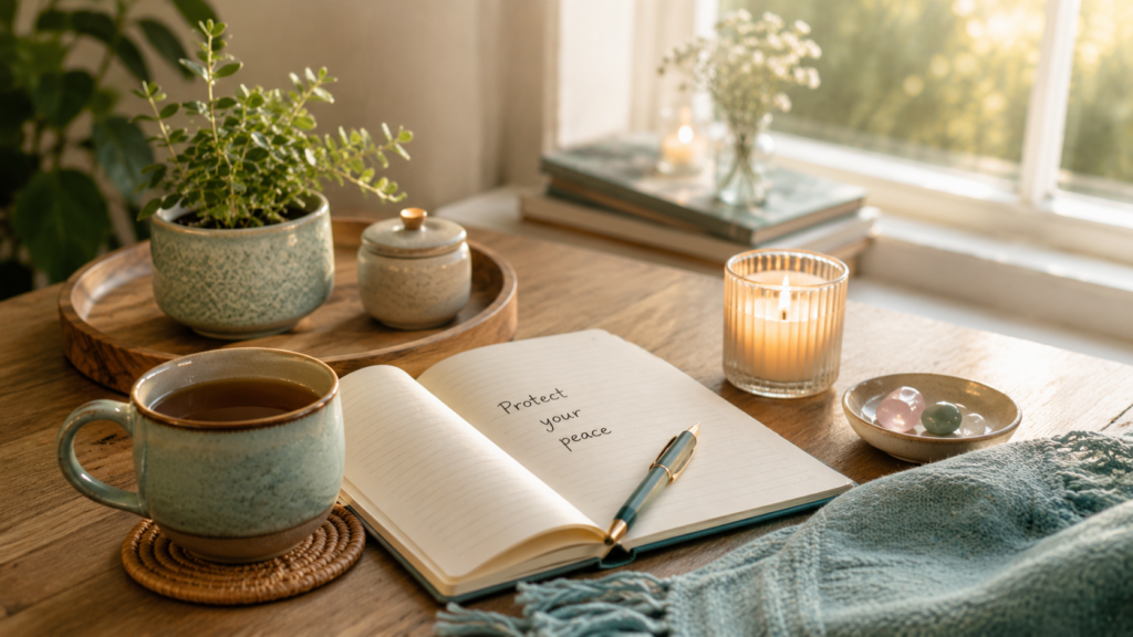Protect your peace journaling practice for emotional wellness